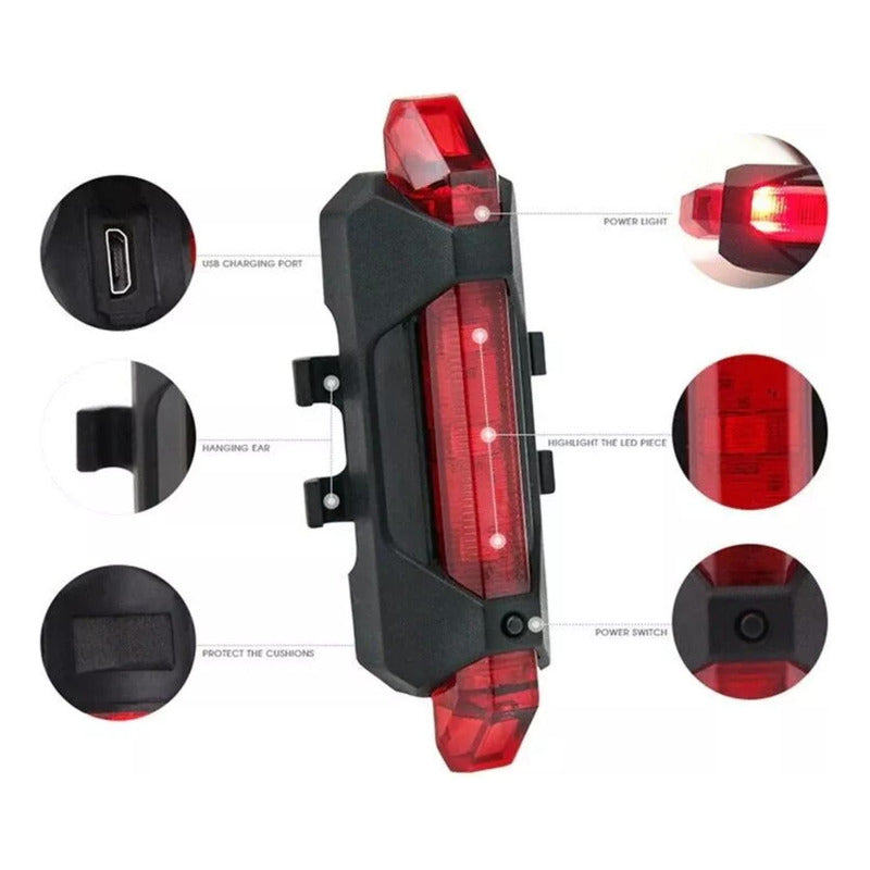 Pack 10 Luces Led Recargables Para Bicicleta - Norplat