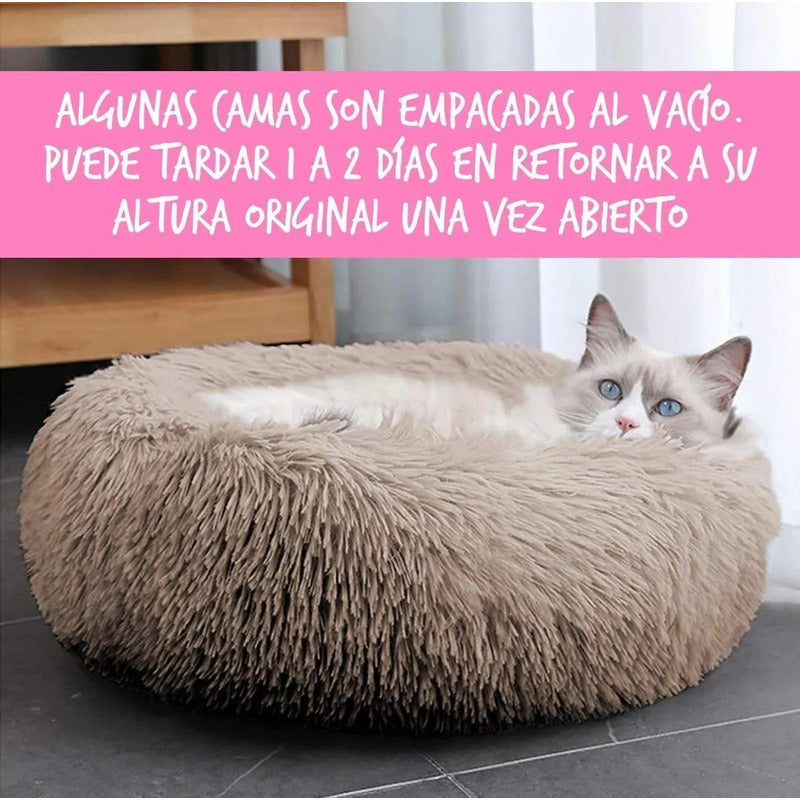 Cama Antiestrés Peluda Para Perros Y Gatos 70cm L Originales