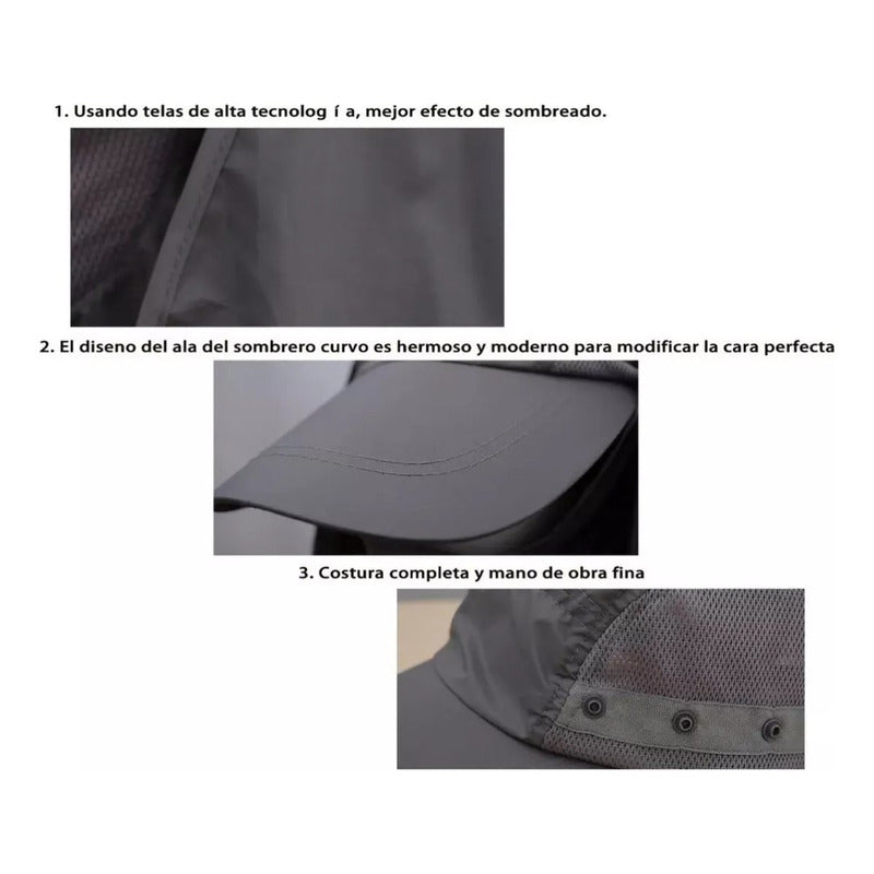 Sombrero Para El Sol Con Proteccion Uv Para Cuello Y Cara