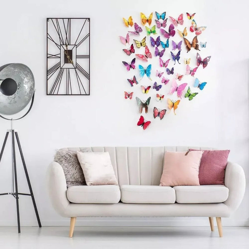 96pcs Mariposas Decorativas Pegatina 3d Calcomanía Etiqueta