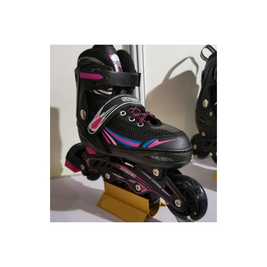 Patines En Linea Rollers Ajustables Adolescentes Adultos  M 6.5 Cm Rosa