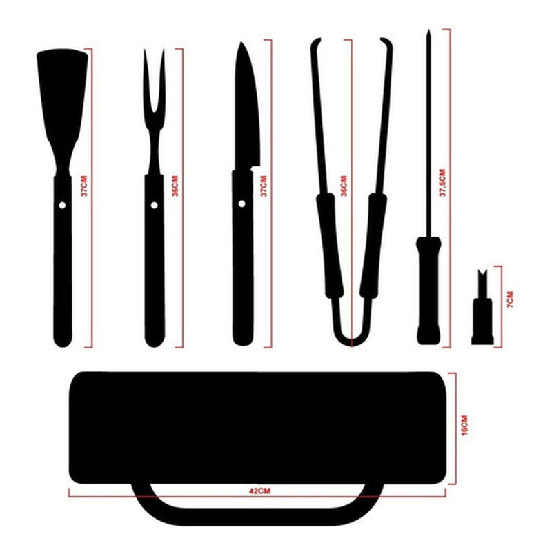 Set Parrillero 10 Herramientas Con Bolso Kit Asado - Norplat