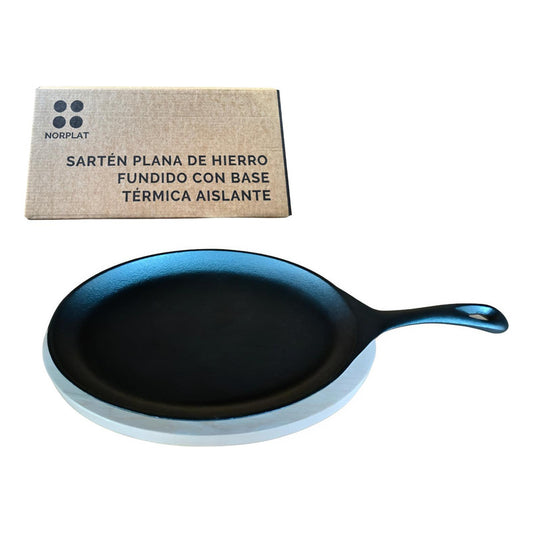 Sarten Hierro Fundido 24.5 Cm Con Base Madera - Norplat