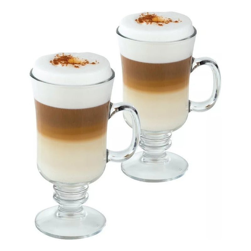 Set 6 Tazas Para Capuchino Café Té Vidrio 250ml Cappuccino