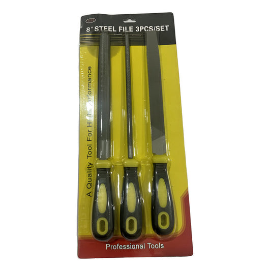 Kit Set Juego De Limas De Acero 3 Piezas 8 Pulgadas Norplat