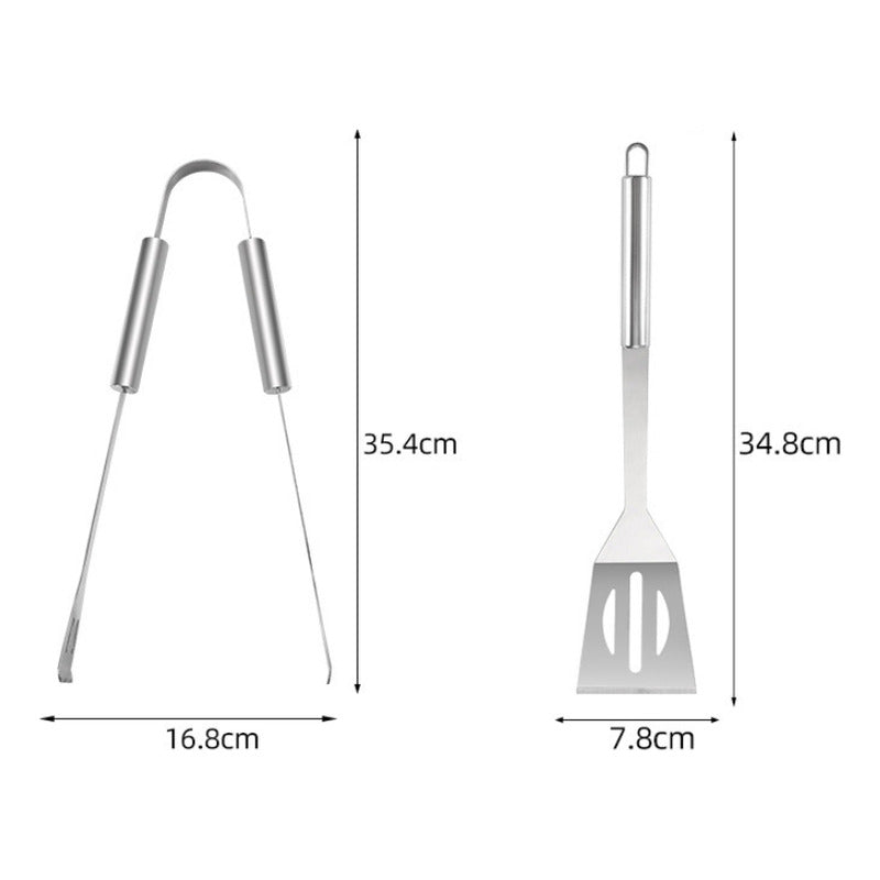 Set Parrillero 20 Piezas De Acero Inoxidable + Bolso Norplat