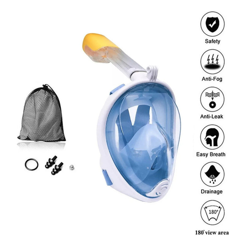 Mascara De Snorkel Buceo Fullface Completa C/ Soporte Camara