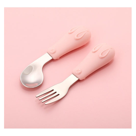 Set De Cubiertos Niño Niña Bebe Cuchara Tenedor Con Estuche