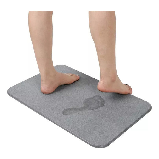 Alfombra Piso Baño Diatomita Secado Ultra Rápido - Norplat Gris Oscuro Lisa