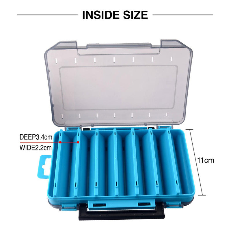 Caja Porta Señuelos Pesca 14 Compartimientos Doble - Norplat
