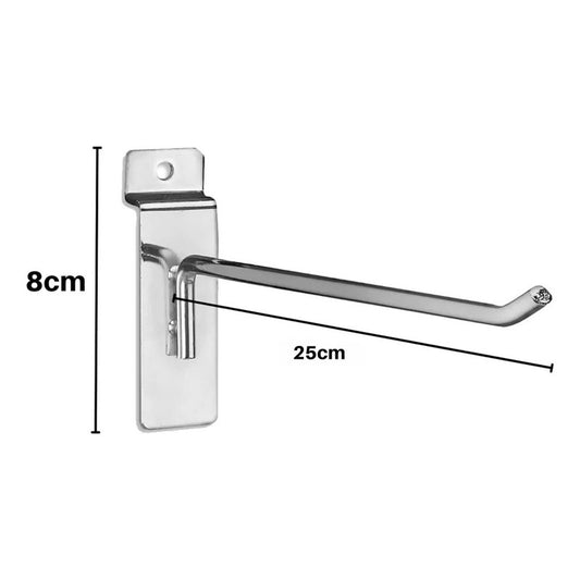 Pack 50 Ganchos Exhibidor 25cm 4mm Panel Ranurado - Norplat