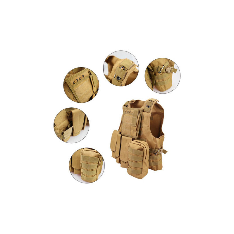 Chalecos Tacticos Norplat Chaleco Tactico Ajustable Molle Marrón L