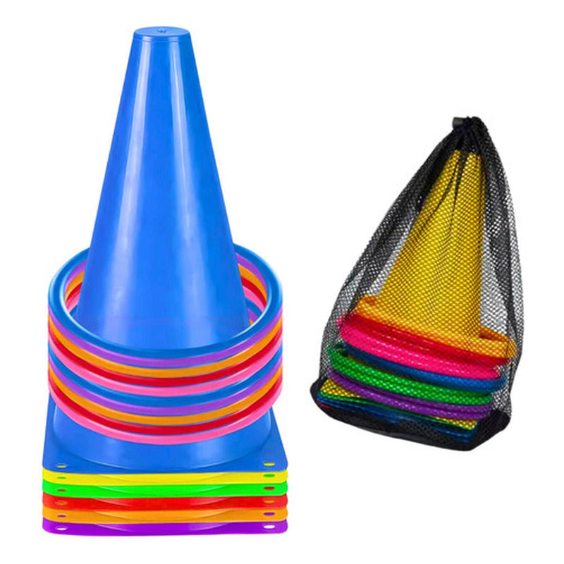 Kit Entrenamiento Norplat Con Cono Y Aros Agilidad Crossfit Multicolor
