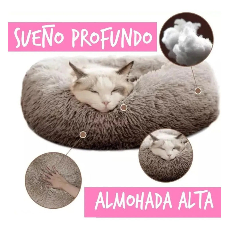 Cama Antiestrés Peluda Para Perros Y Gatos 70cm L Originales