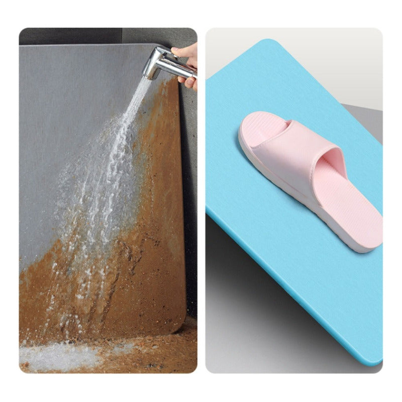 Alfombra Piso Baño Diatomita Secado Ultra Rápido - Norplat Crema Lisa