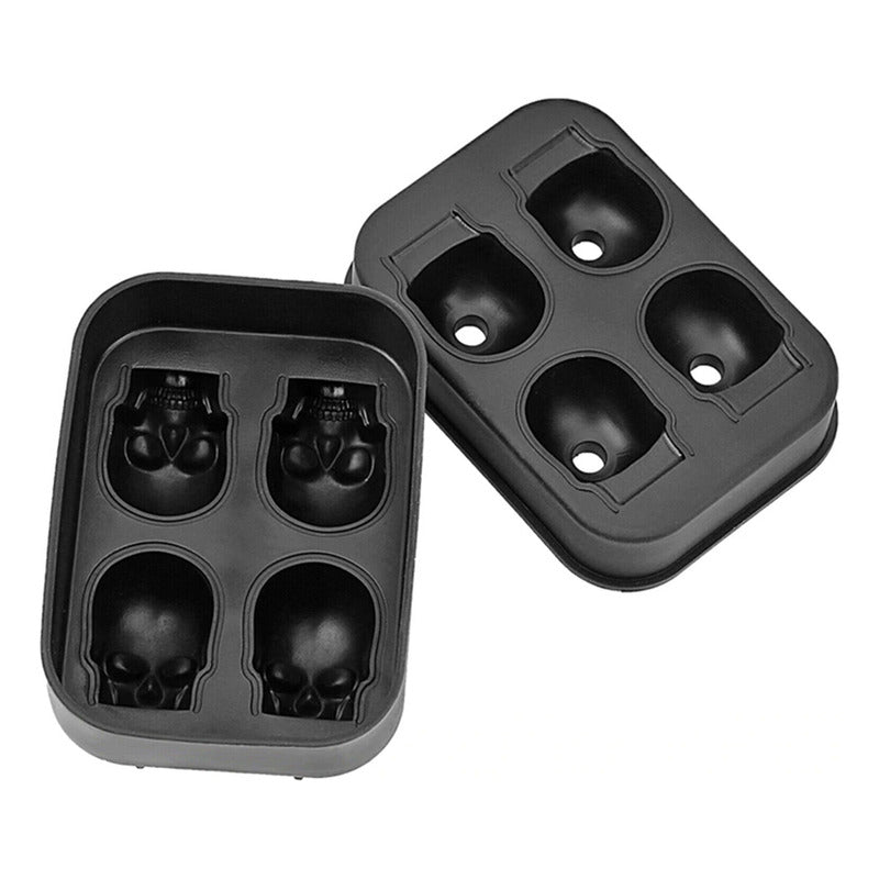 Cubetera Calavera Craneo Molde De Silicona 4 Hielos - Cukin