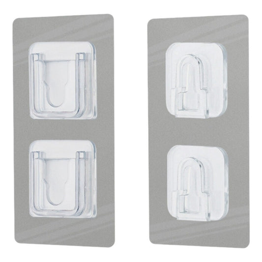 Ganchos De Pared 6x12 Dobles Adhesivos Doble Cara 10 Pares Transparente