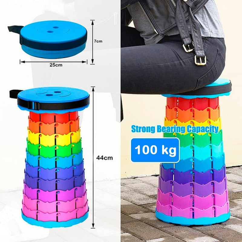 Taburete Plegable Portátil De Plástico Retráctil - Norplat