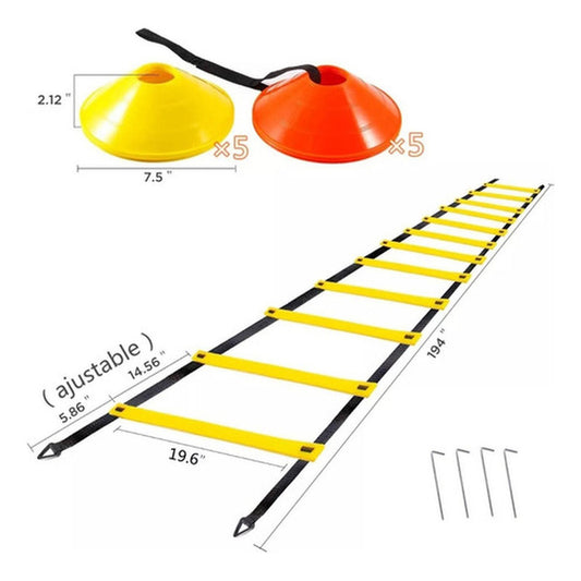 Escalera Coordinacion Deportiva Kit De Entrenamiento Norplat