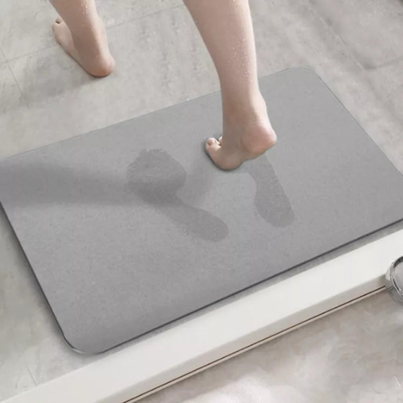 Alfombra Piso Baño Diatomita Secado Ultra Rápido - Norplat Gris Claro Lisa