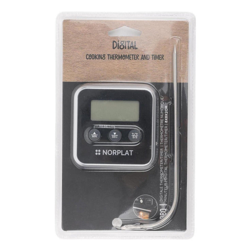Termómetro Timer Digital Carne Cocina Parrilla Horno Norplat