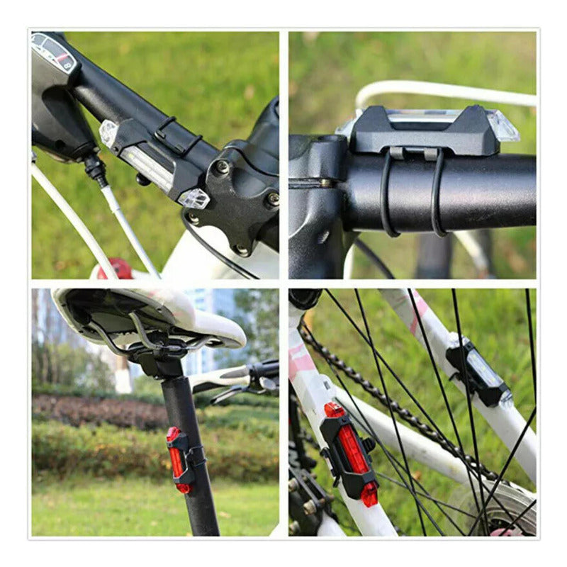 Pack 10 Luces Led Recargables Para Bicicleta - Norplat