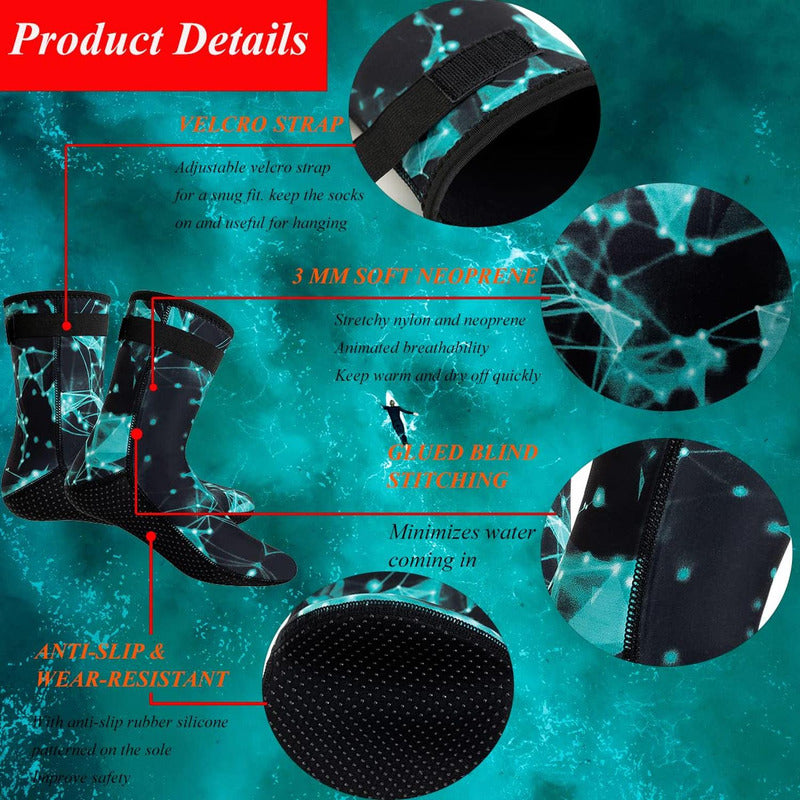 Botas Calcetines Norplat De Neopreno 3mm Cálidas Buceo Playa