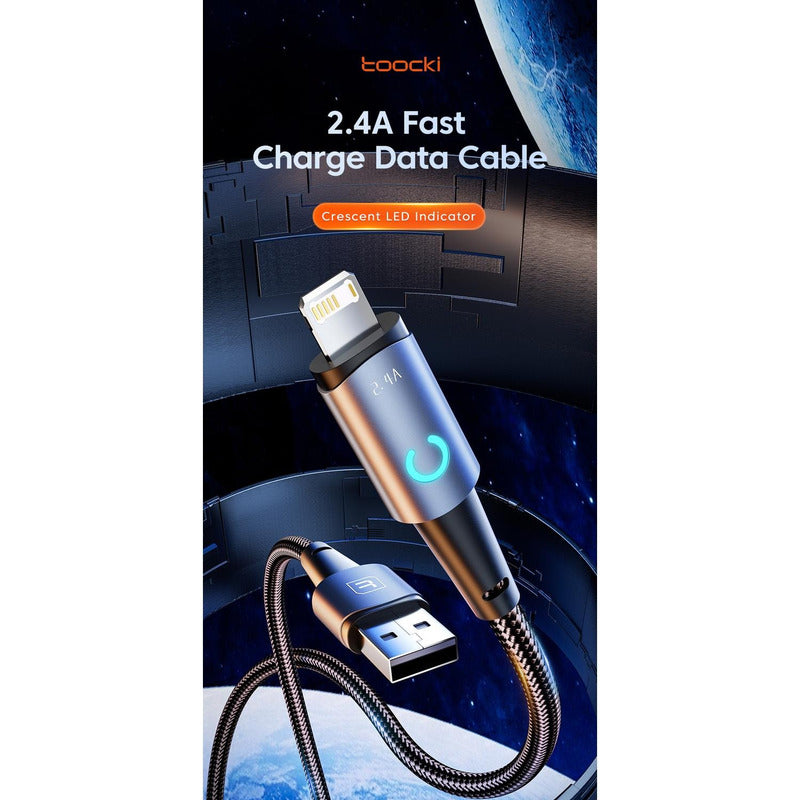 Cable Usb Para iPhone 2.4a 2 Metros Carga Rapida - Toocki