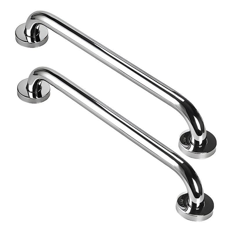 2 Barras De Seguridad Apoyo Pasamanos Acero Inox - Norplat Plateado