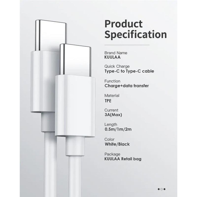 Cable Tipo C A C - Usb C Usbc - Carga Rápida 60w - Norplat