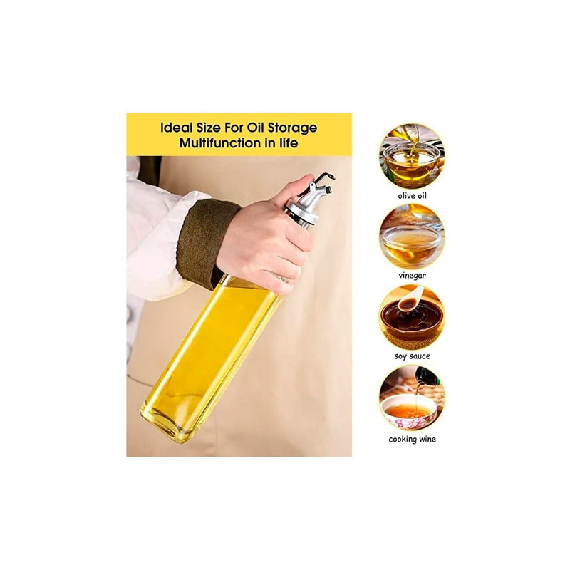 2 Botellas Vidrio 500ml Dispensador Aceitero Vinagre Norplat