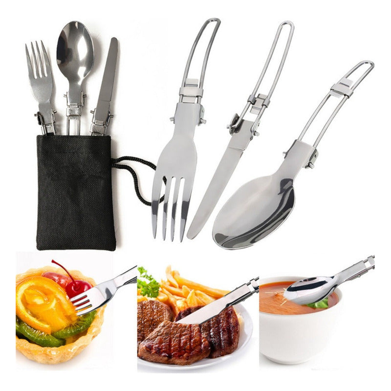 Set Ollas Camping 6 Piezas Con Cubiertos Y Estuche - Cukin