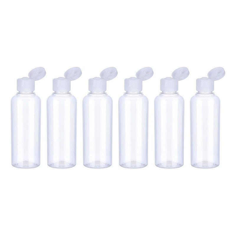 Set 6 Botellas Viaje Dispensadora 100ml Transparente Norplat