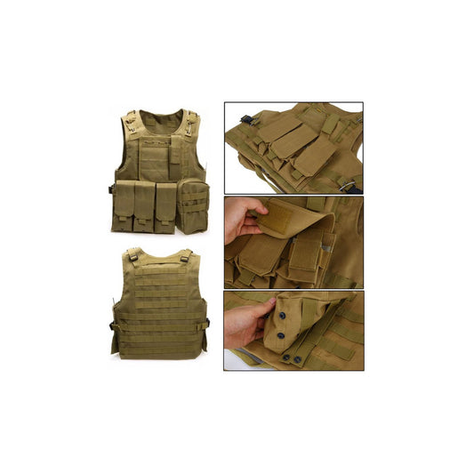 Chalecos Tacticos Norplat Chaleco Tactico Ajustable Molle Marrón L