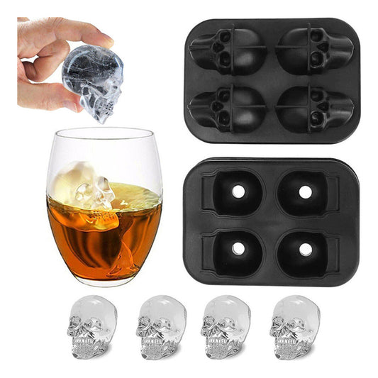 Cubetera Calavera Craneo Molde De Silicona 4 Hielos - Cukin