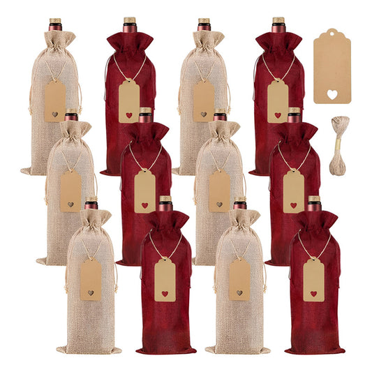 Bolsas De Regalos Navidad Para Botellas Vino 12u - Norplat