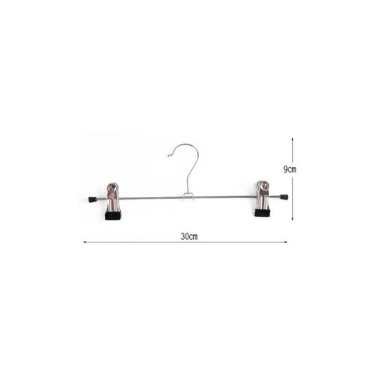 Pack 10 Colgadores Ganchos Metalicos Con Pinza Para Pantalon Plateado