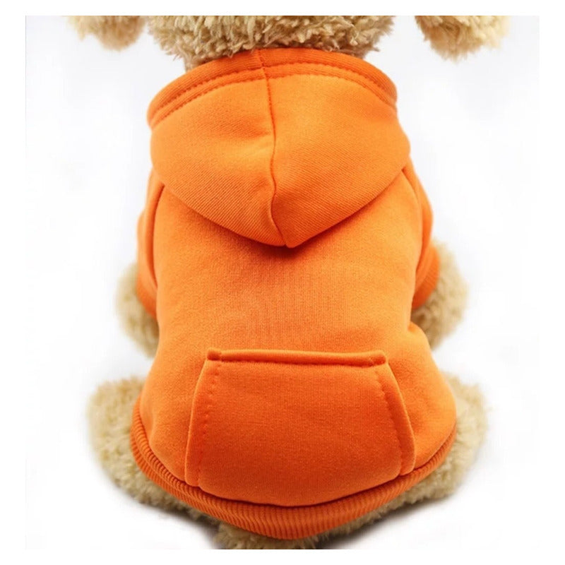 Polerón Con Gorro Ropa Chaleco Perro Abrigo Invierno Norplat Naranjo Xl