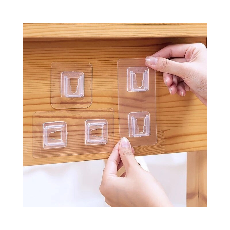 Ganchos De Pared 6x12 Dobles Adhesivos Doble Cara 10 Pares Transparente