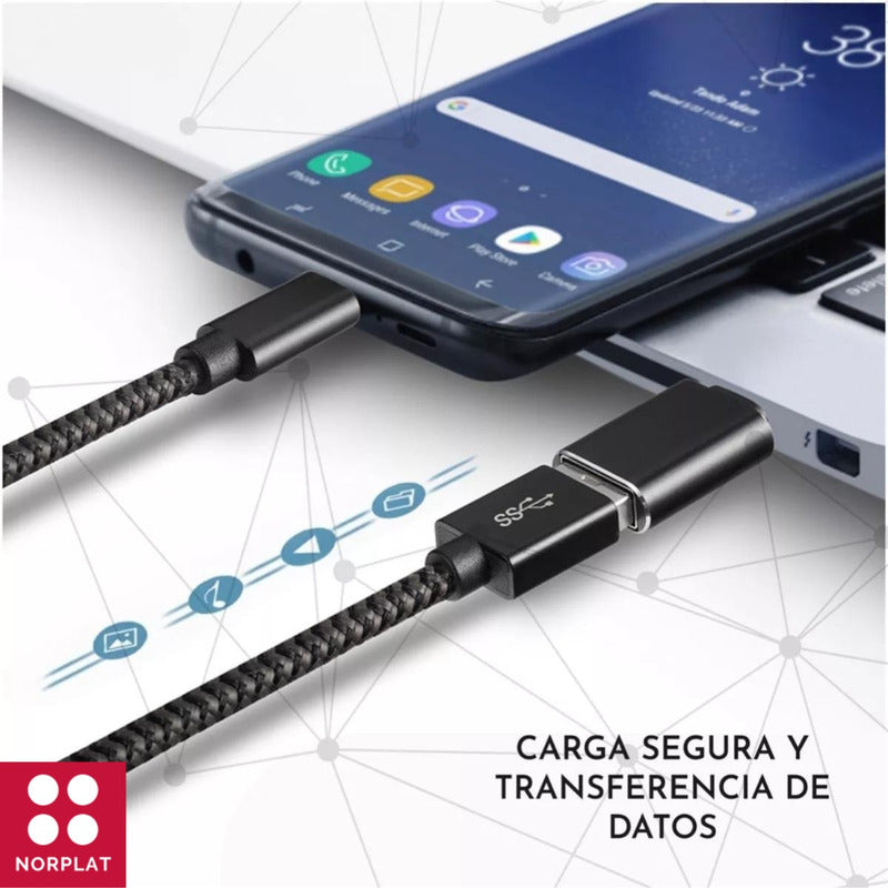Adaptador Usb-c Macho A Usb-a Hembra - Certificado Norplat