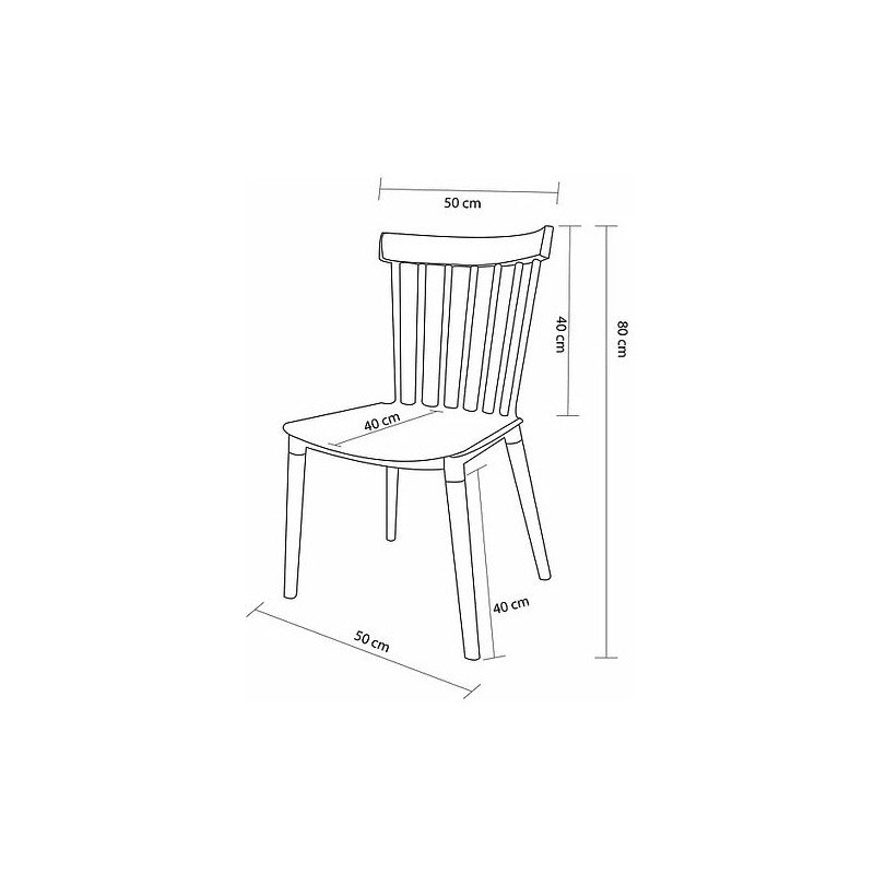 Silla Windsor Pack 4 Estilo Retro Estructura De La Silla Blanco
