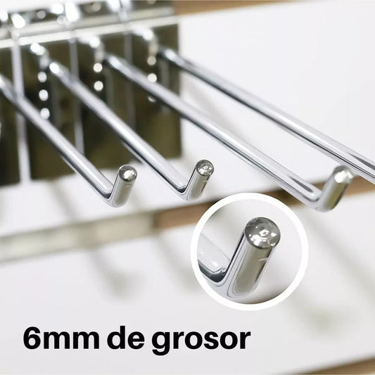 Pack 50 Ganchos Exhibidor 25cm 6mm Panel Ranurado - Norplat