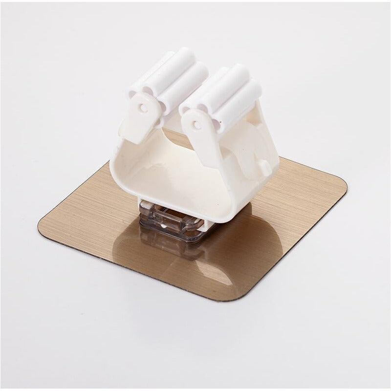 Set De 4 Soportes Organizadores Escoba Pala Mopa Accesorios Blanco
