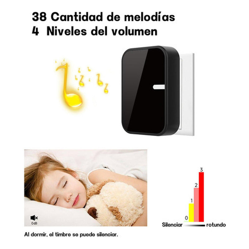 Timbre Inalambrico Exterior Portatil Autoalimentado Norplat