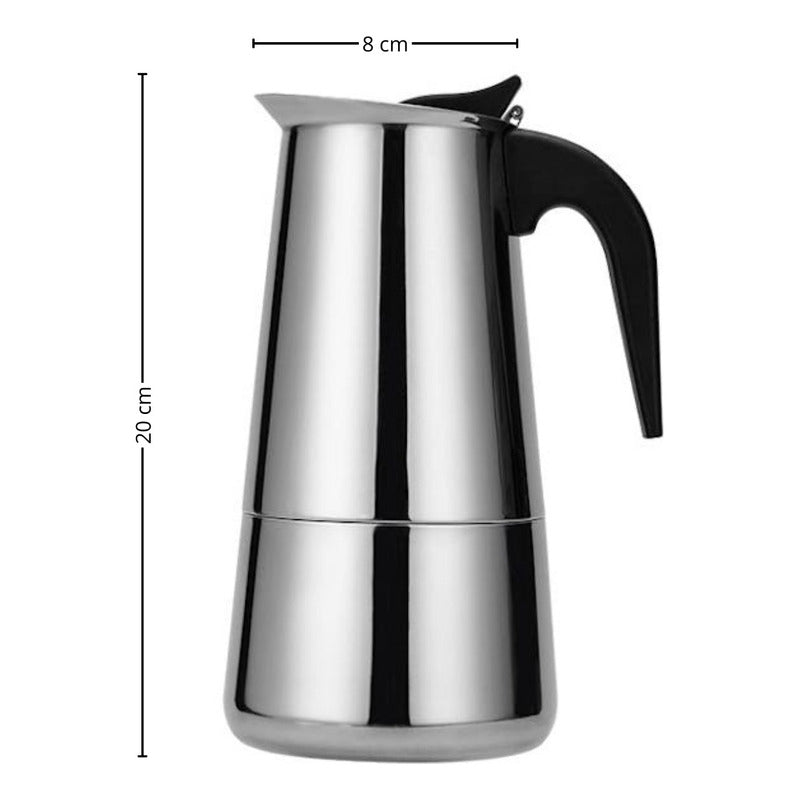 Cafetera Italiana 450ml Espresso 9 Tazas Acero Inoxidable