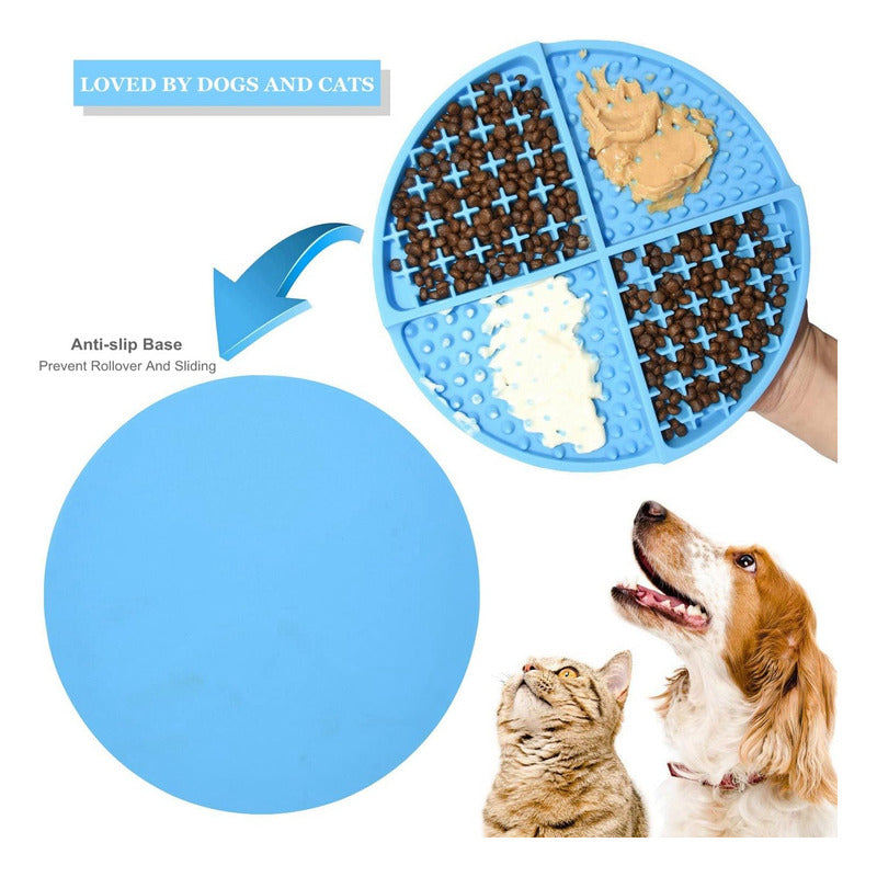 Plato Anti Ansiedad Come Lento Para Perro Mascota - Celeste