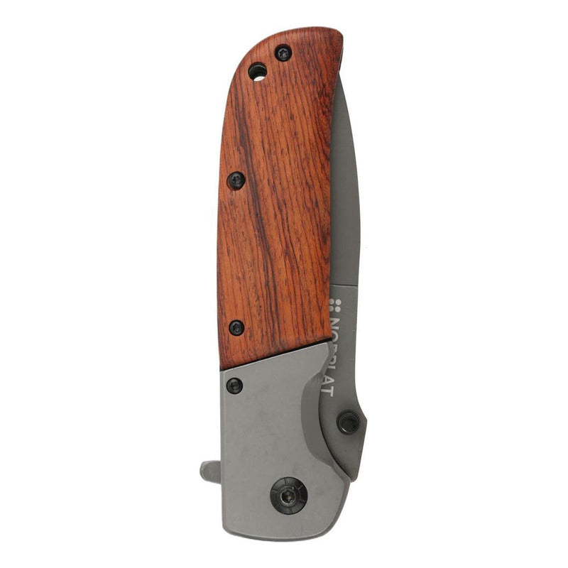 Cuchillo Automatico Norplat Navaja Retractil Mango Madera