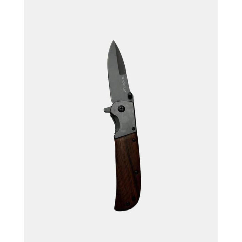 Cuchillo Automatico Norplat Navaja Retractil Mango Madera