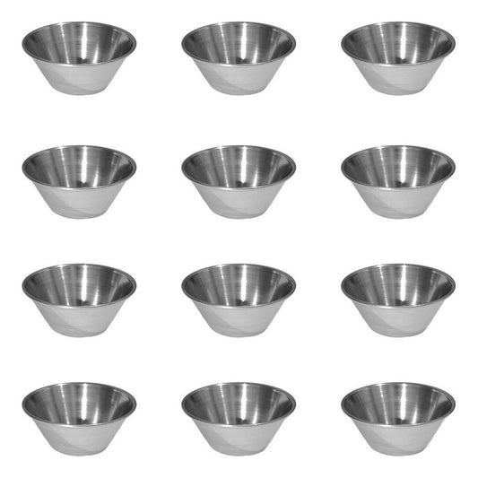 12 Pocillos Salsero Acero Inoxidable 45ml 1.5oz - Norplat