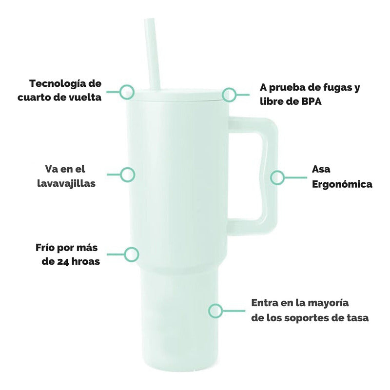 Norplat Tumbler 1180ml Vaso Térmico 40oz 1180ml Con Bombilla
